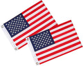 2 PCS Car American Flags, Double-Sided Patriotic USA Flag for LED Whip Light & Antenna Pole, Heavy-Duty Star Stripe Pattern with Grommet, for UTV ATV Truck Boat Offroad (Multicolored)