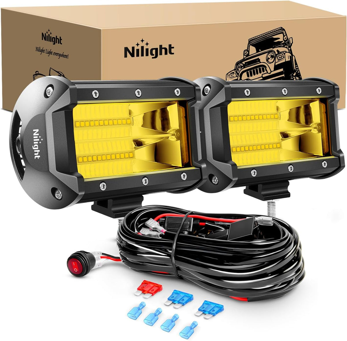 nilight - zh304 led light bar 2pcs 5inch shown in use