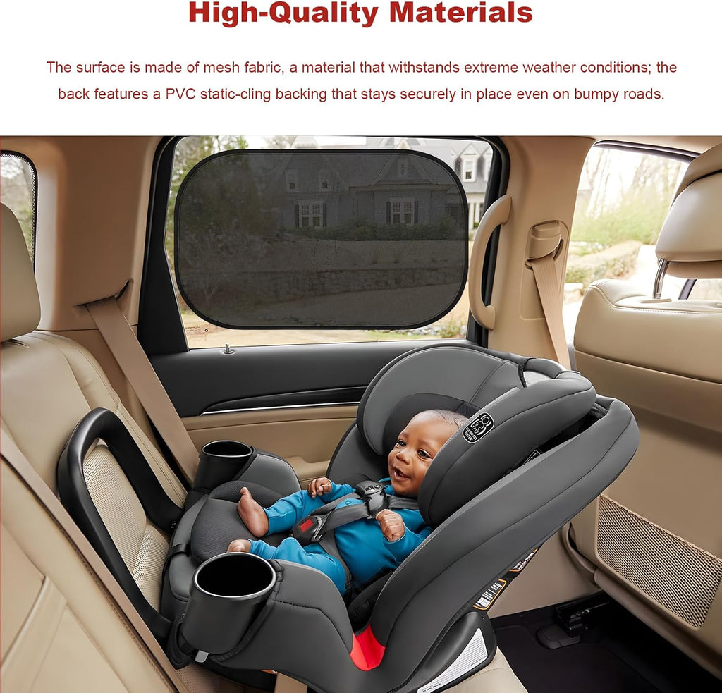 2 PCS Car Sun Shades, 19.5" × 12.2" Foldable Auto Sunshade Protector Rear Window Cover, Easy to Install Car Window Shades Protect Pets in The Back Seat from Sun Glare & Heat (Long)