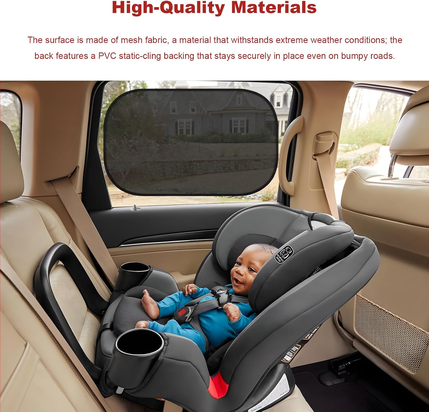 2 PCS Car Sun Shades, 19.5" × 12.2" Foldable Auto Sunshade Protector Rear Window Cover, Easy to Install Car Window Shades Protect Pets in The Back Seat from Sun Glare & Heat (Long)