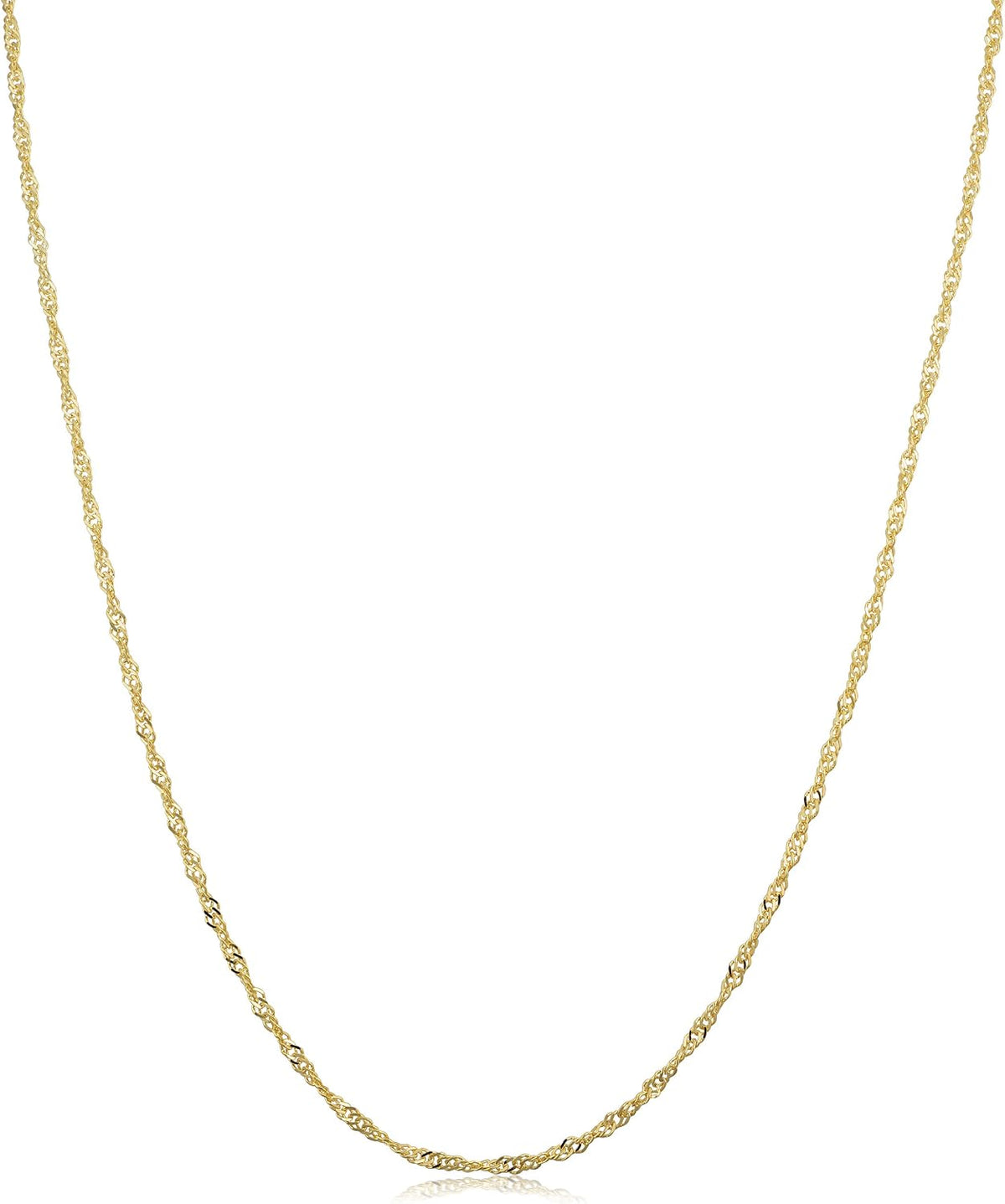 kooljewelry solid 10k yellow gold singapore chain necklace, main product view