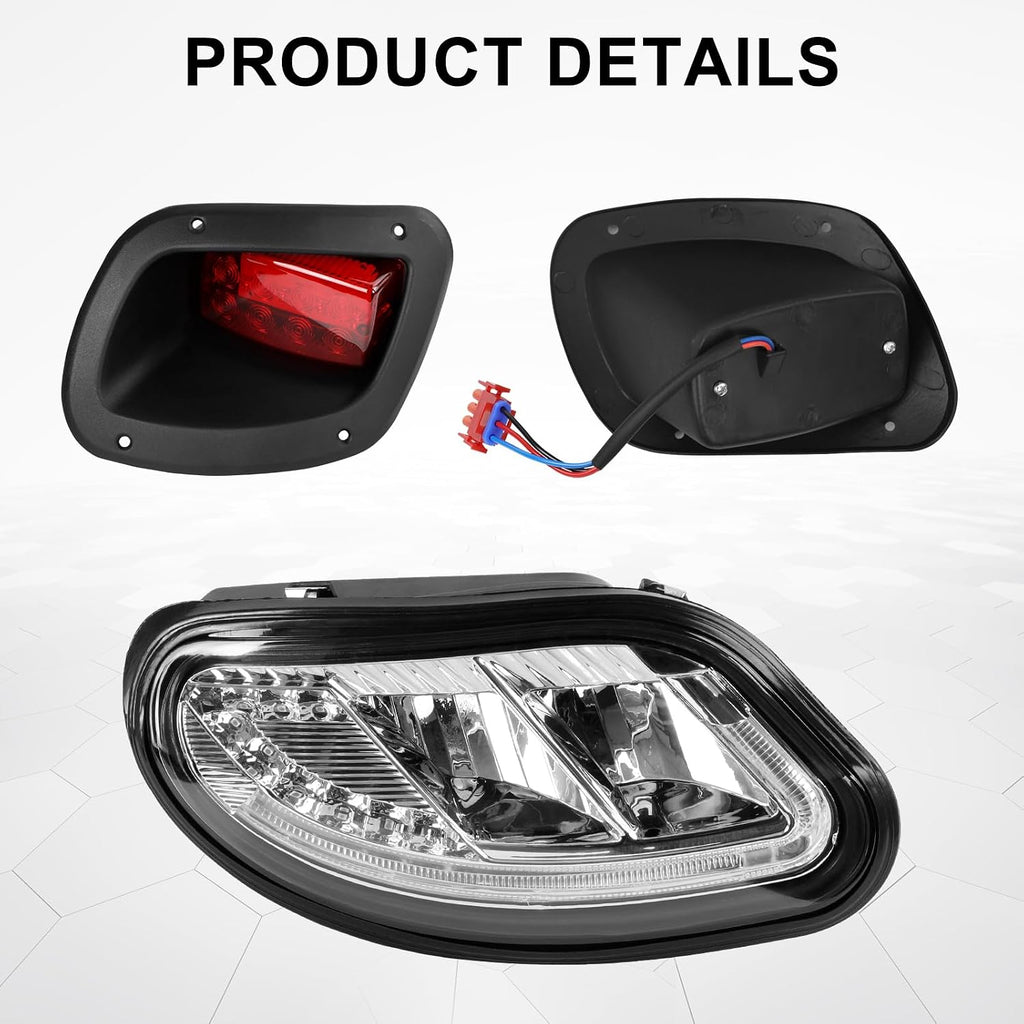 deluxe golf cart led headlight tail light kits on a desk or shelf