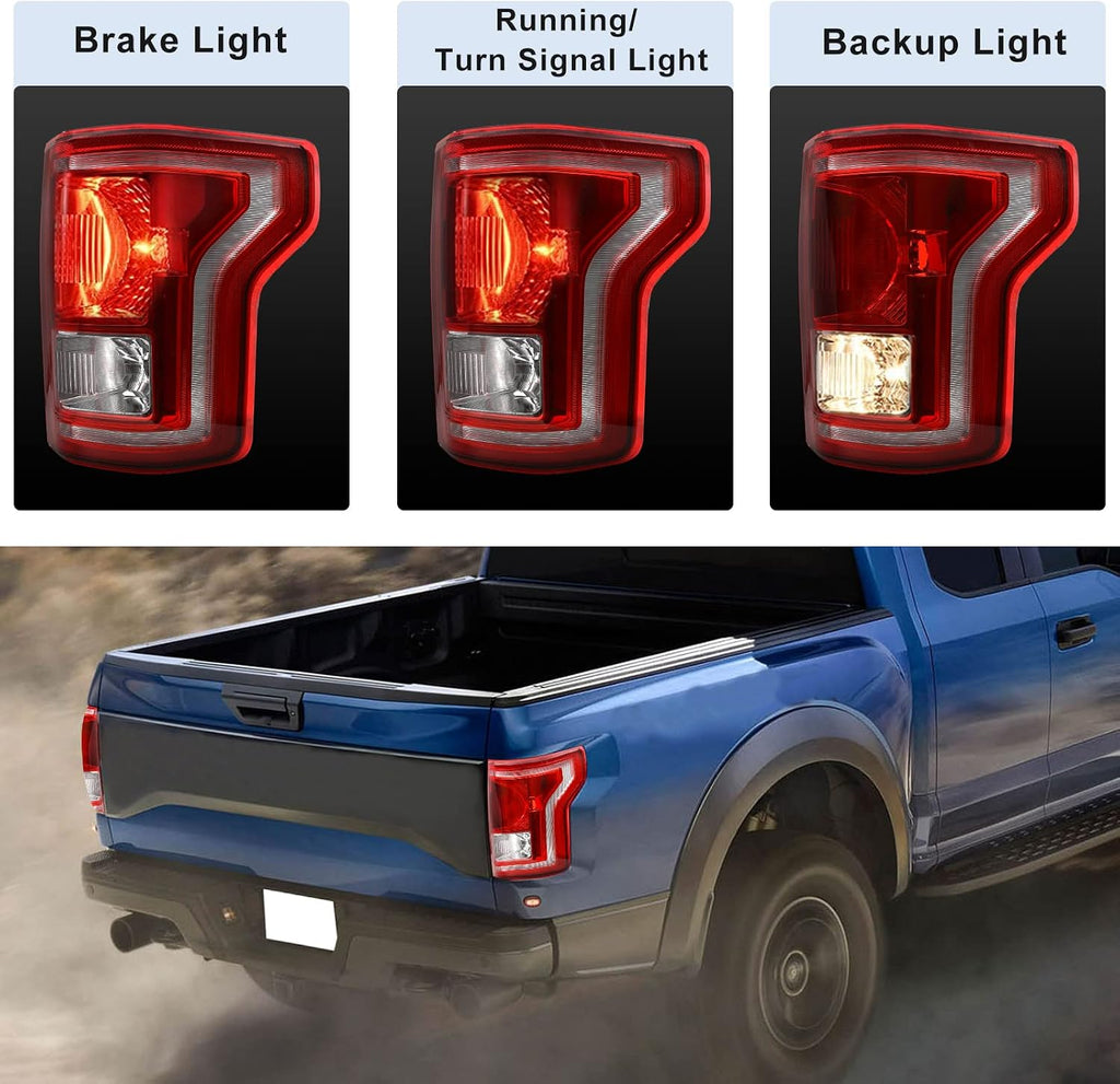 Tail Light Fit For 2015 2016 2017 Ford F150 F-150 Rear Brake Lamp without Bulbs (Right Passenger Side)