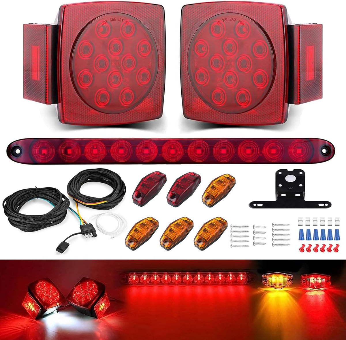 limicar led trailer light kit with 11-led brake, main product view