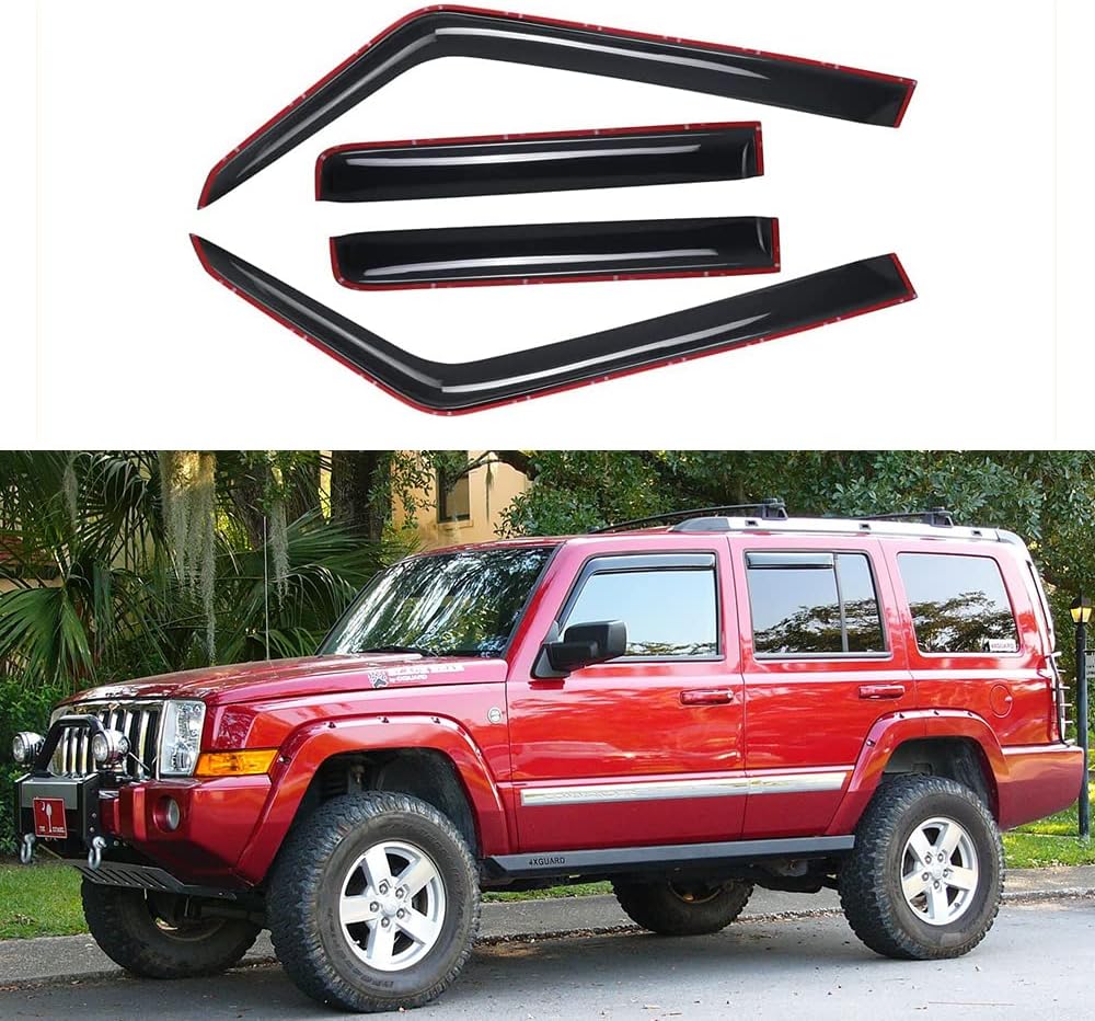 Side Window Deflector Visor Rain Guard, in-Channel Style Shatterproof Dark Smoke