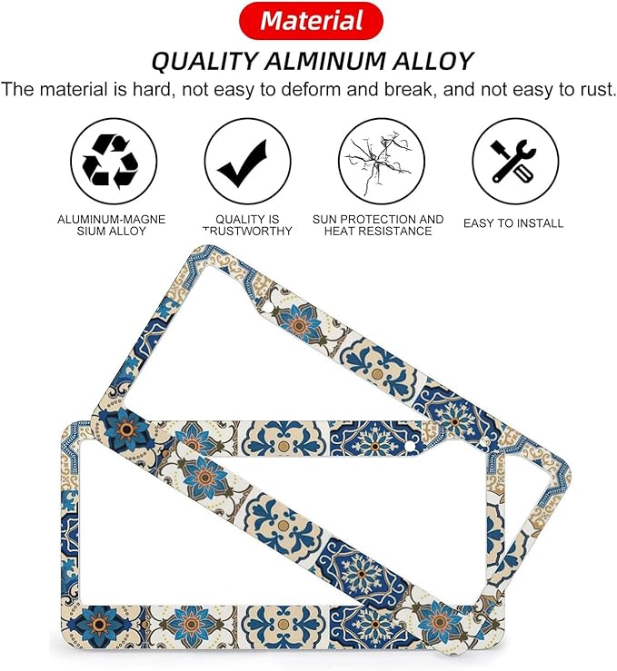 Boho Mexican Tile License Plate Frames - Image 3