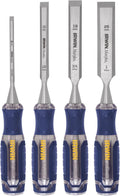 irwin chisel set, woodworking, 4-pack, extra-long strike cap, main product view