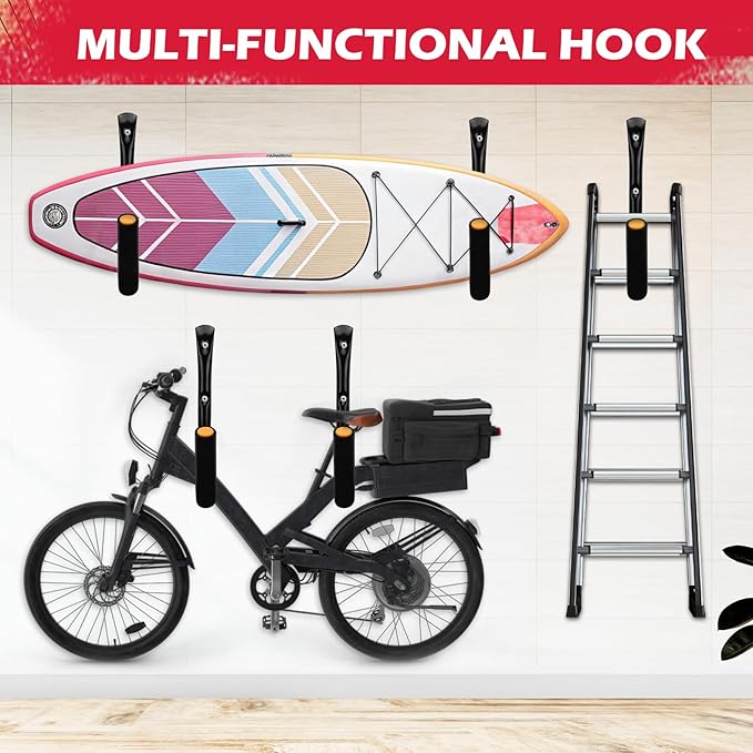 SEDY 4-Piece 15" 100 Lbs Heavy Duty Garage Storage Hooks, Kayak Storage Rack - Image 8
