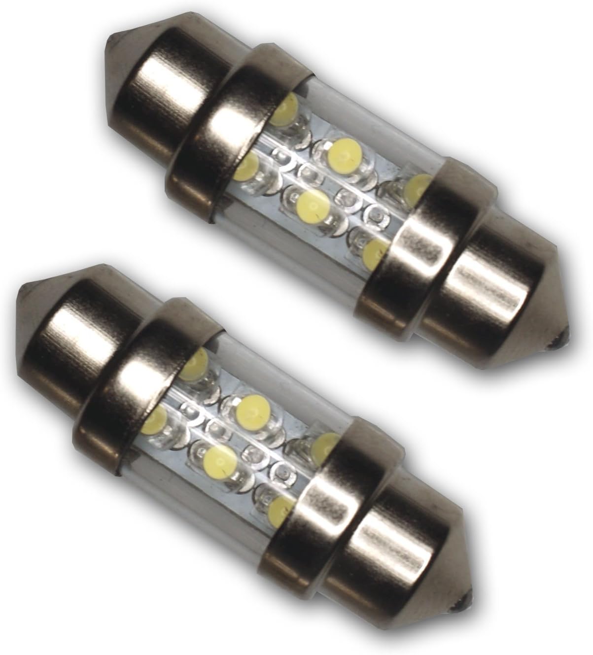 LEDTCL-31M-W6 Trunk Cargo Light LED Light Bulbs Festoon 31mm, 6 LED White 2-pc Set