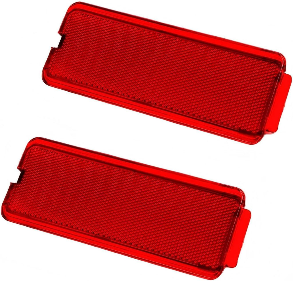 Red Panel Light Reflector Compatible For Ford Model - 2 Pack | Front Rear Reflector Light Cover Package Includes: 2 * Interior Door Panel Light Reflector, Part Number: TRA122434