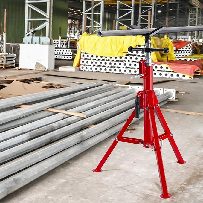 V-Head Pipe Jack Stand, 2500 Lbs Heavy-Duty Folding Pipe Stand - Image 8