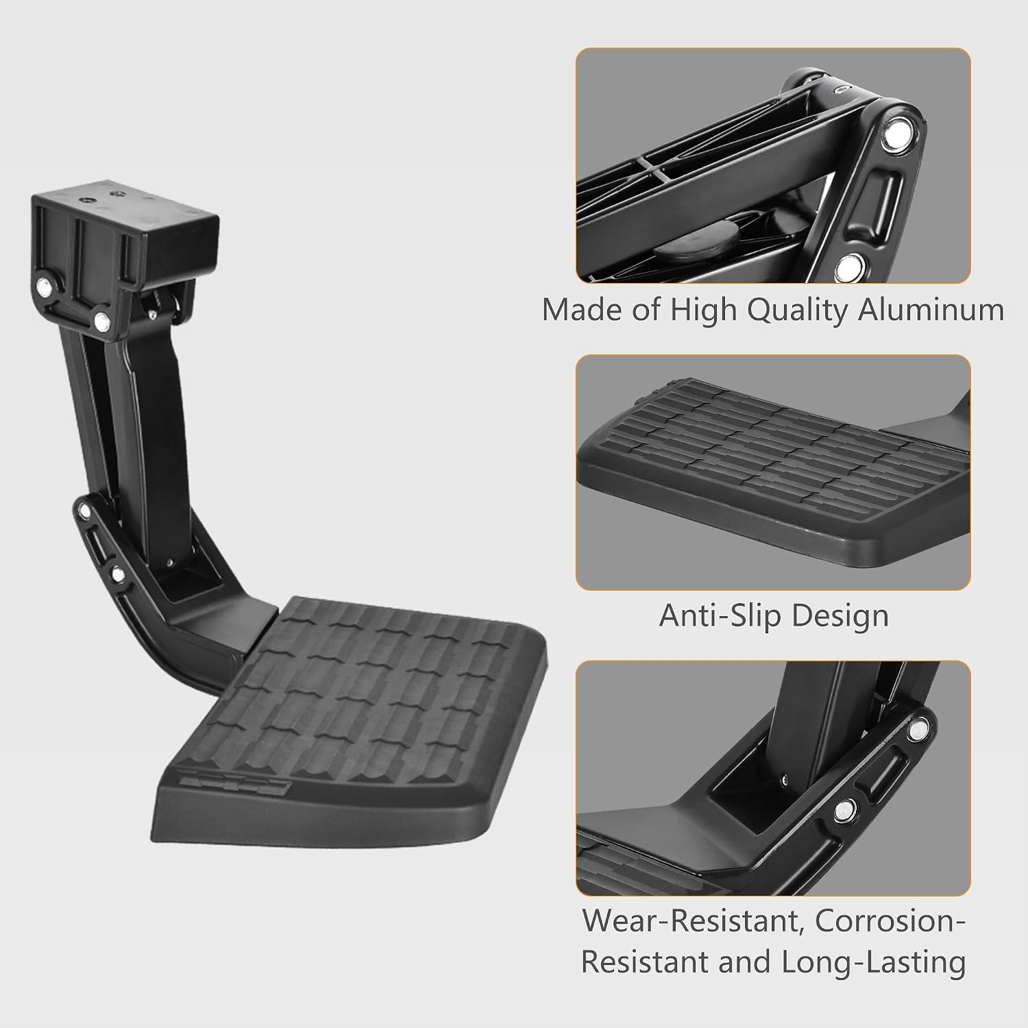 75306-01A Rear Bed Step Compatible with 2009-2018 Dodge Ram 1500, Ram 2500/3500 (Excludes Dual Exhaust & EcoDiesel Models) Retractable Bumper Tailgate Step