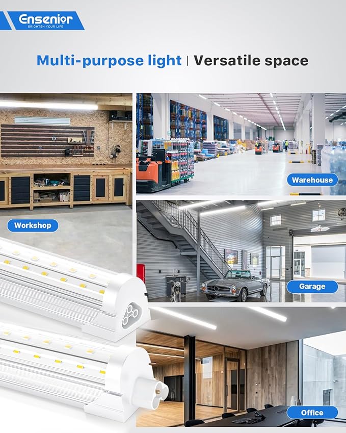 Ensenior 6 Pack 4 FT Led Shop Lights, 6000K Clear White, 5000LM Super Bright - Image 6