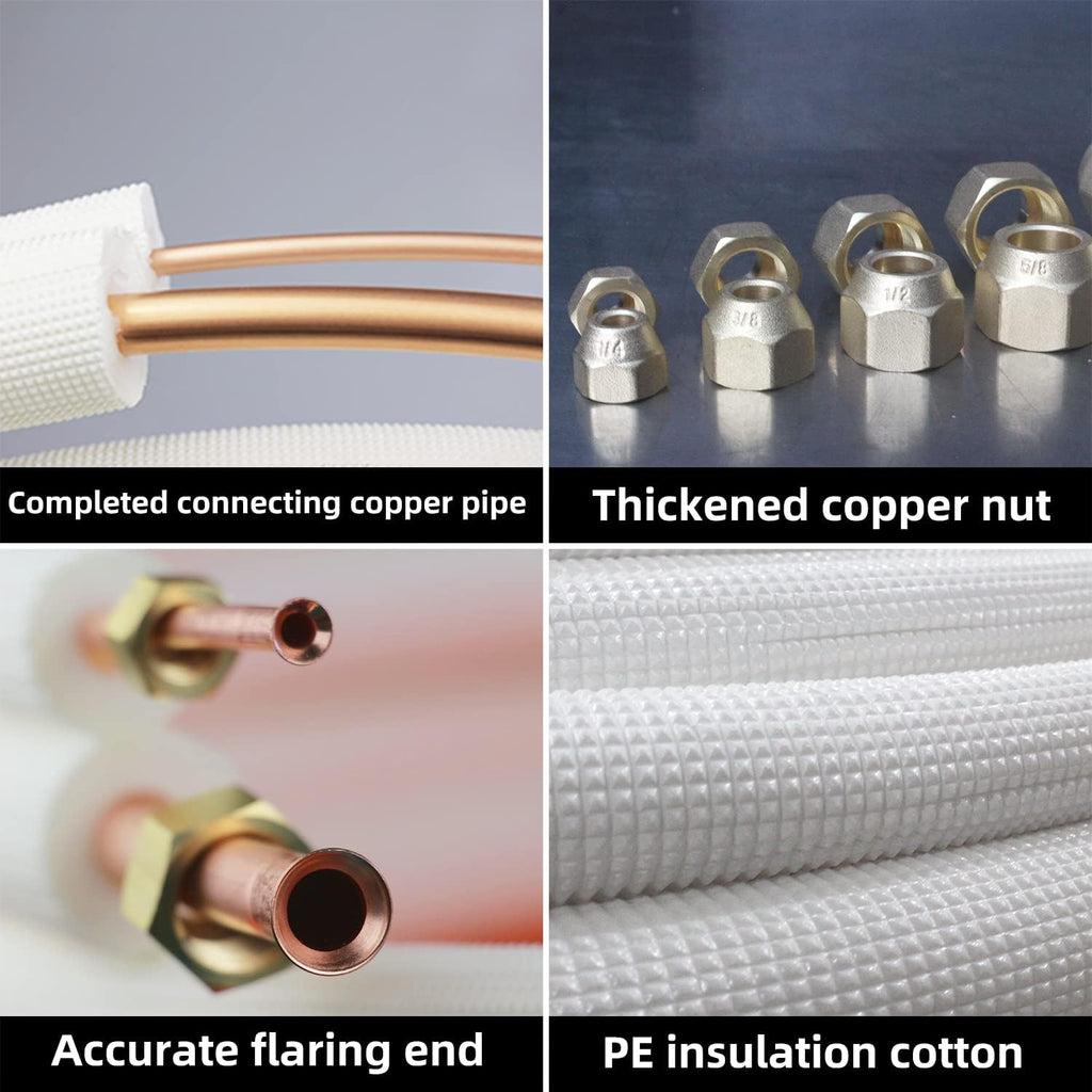 air conditioning copper tubing pipe extension set,100 ft, close-up detail