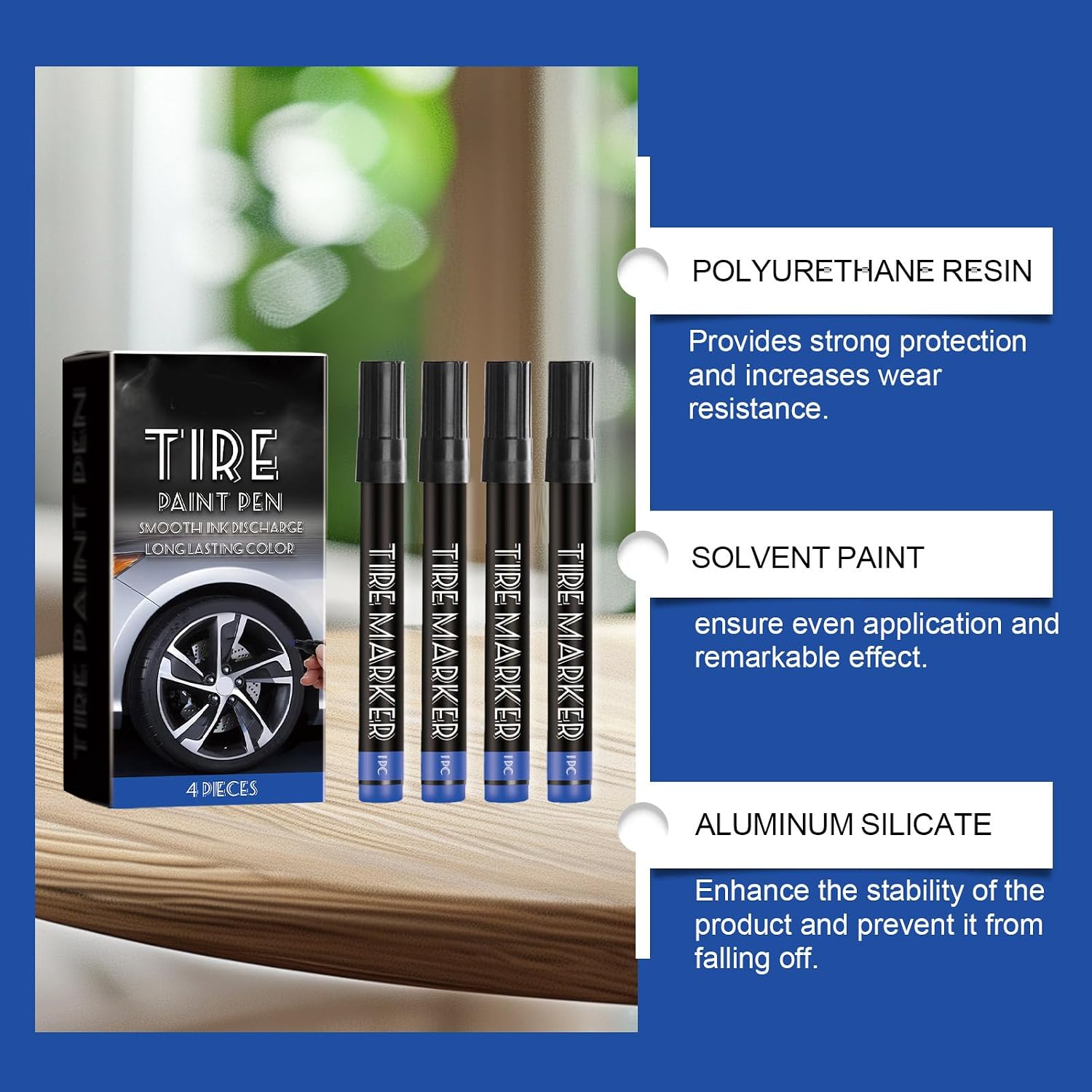 Abrasion Resistant Tire Paint Labeling Markers Tool Fade Proof Long Lasting High Coverage Markers for Bike Maintenance Ergonomic Tire Marker Design