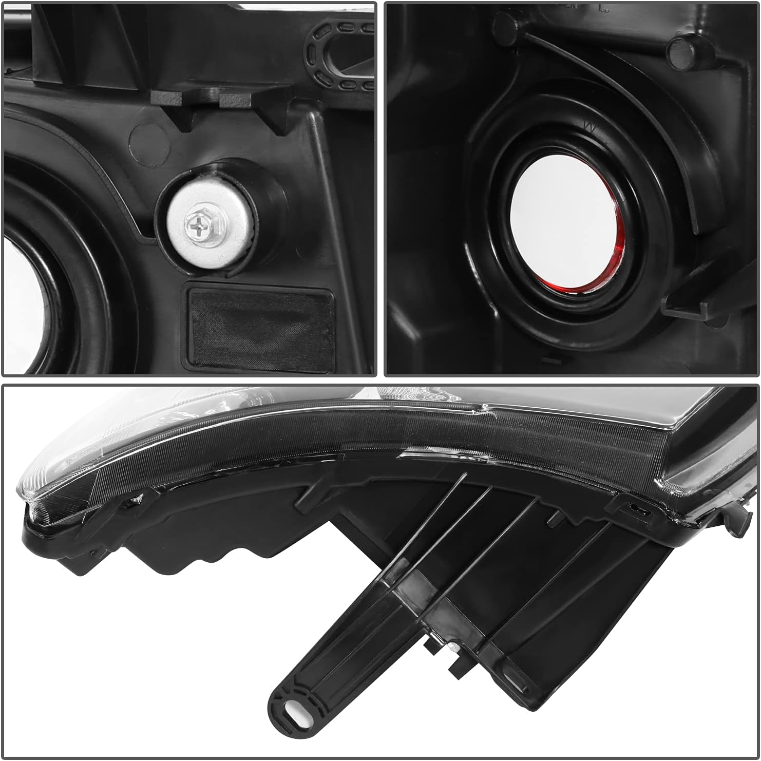 DNA Motoring HL-OH-CSIL07-BK-CL1 Pair of Black Housing Headlights Compatible with 07-13 Silverado 1500 / 07-14 Silverado 2500 3500 & HD Models