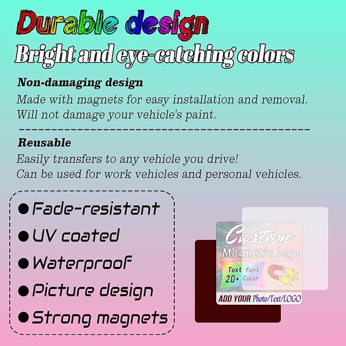 Custom Magnet Car Stickers, Personalised car Magnetic Signs - Image 4