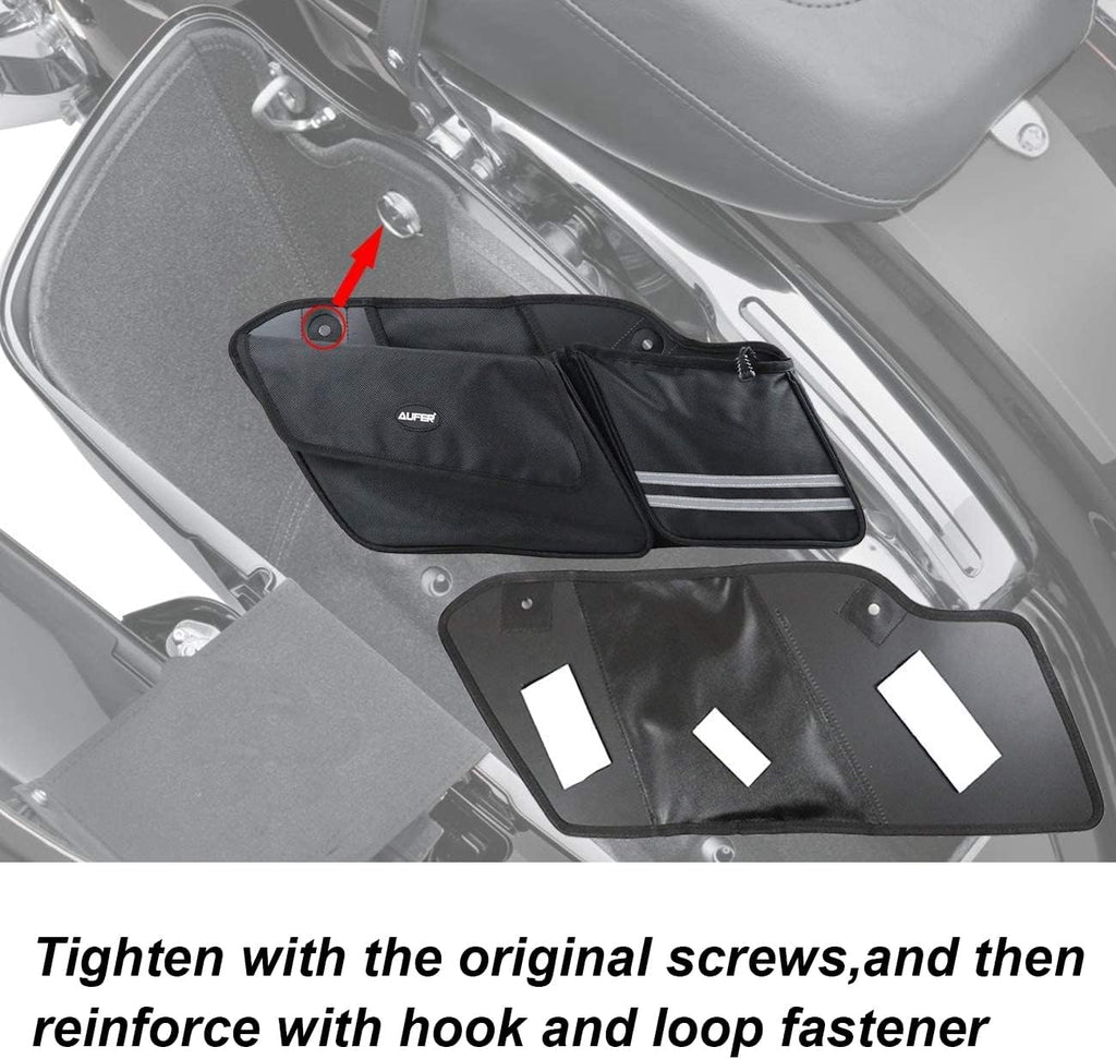 AUFER Left & Right Side Motorcycle Saddlebag Organizers Storage Bags Saddle bag Organizers Bag Compatible With For 1993-2013 Harley Touring Road King Road Glide Electra Glide Street Glide