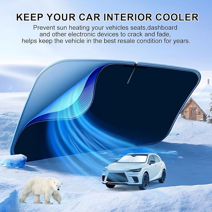 T TGBROS Windshield Sun Shade for Lexus RX 2023-2025 2026 Front Window Sunshade - Image 2