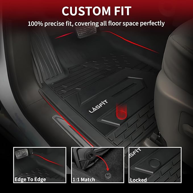 LASFIT Floor Mats 2019-2025 for Chevy Silverado/GMC Sierra 1500, 2020-2025 2500