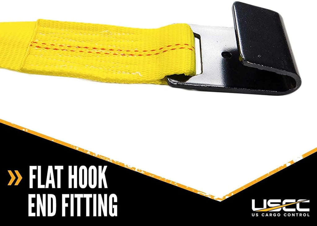 US Cargo Control Adjustable Tow Dolly Strap, 2 Inch Top Strap, Flat Hook End, Great for Tow Dolly Car Hauling, 3,333 Pound Working Load Limit, 24 Pack