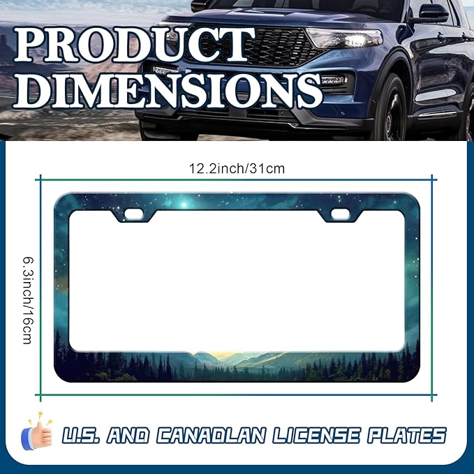 Starry Sky Mountain License Plate Frames - Image 2