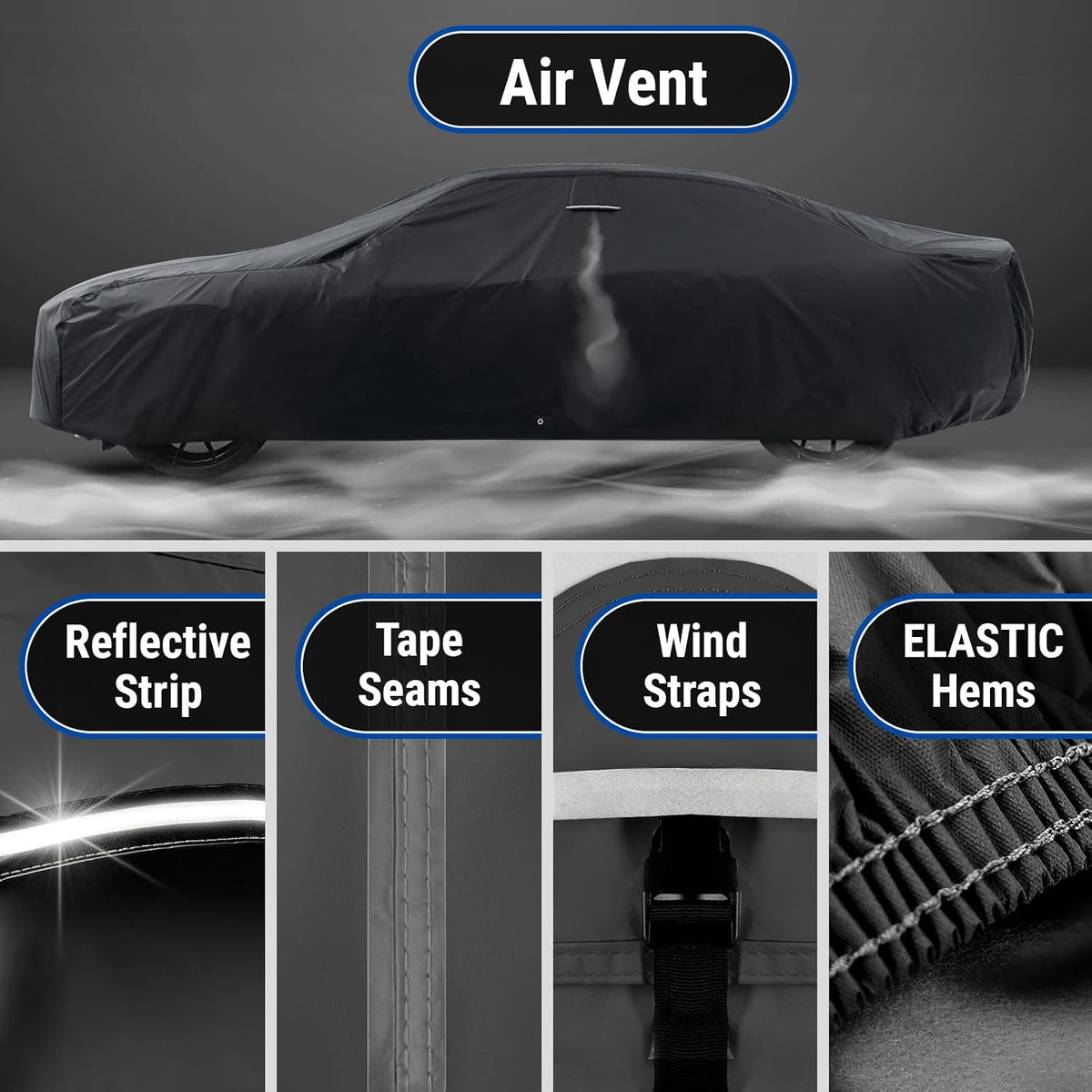 icarcover car cover waterproof all weather for 1946-1948 showing dimensions