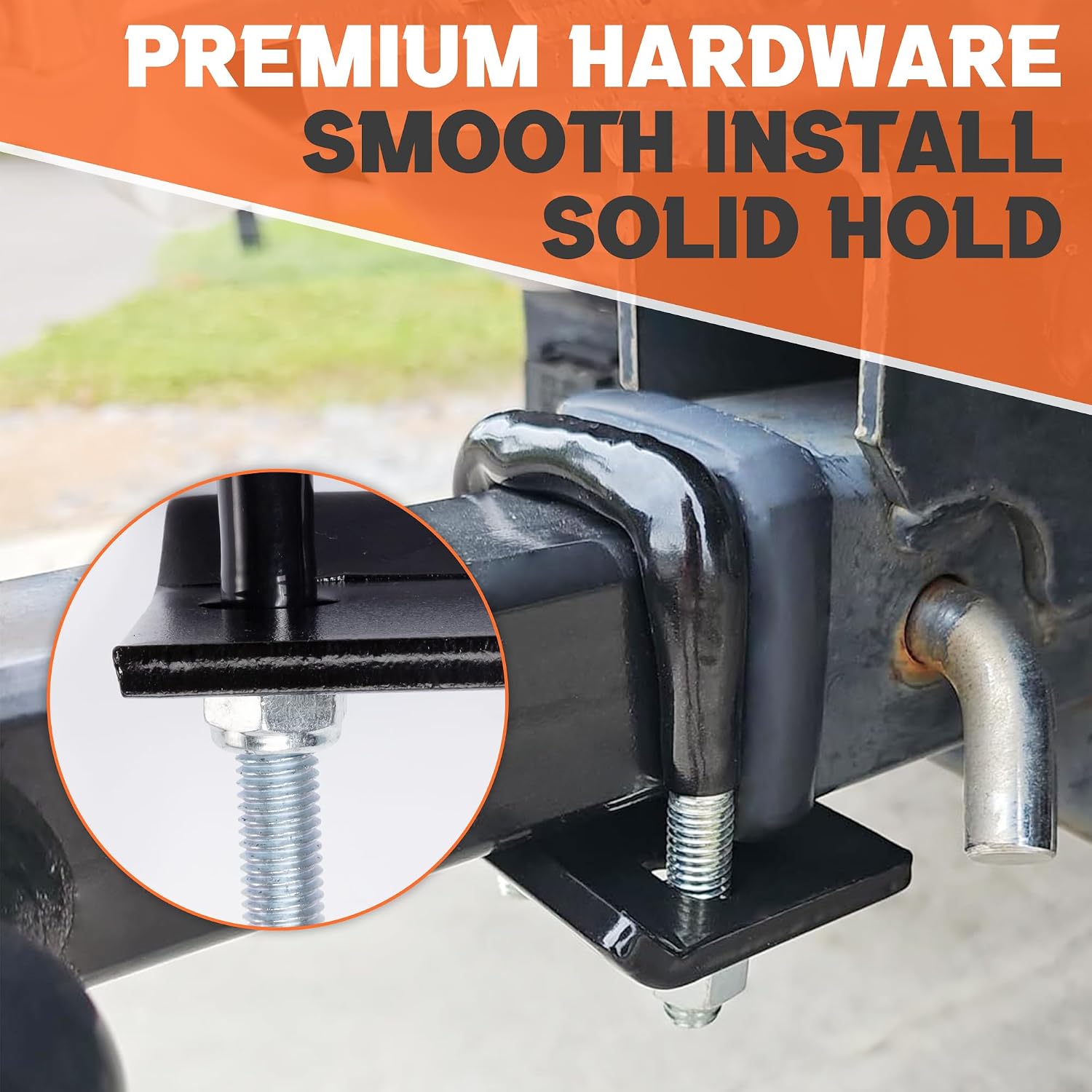Lonffery Hitch Stabilizer 2 Inch - Anti Rattle Hitch Clamp & Tightener for Trailers, Universal 1.25"-2" Hitch, Noise Reduction, Heavy-Duty Zinc Coated, Compatible with Bike Racks & Various Receivers