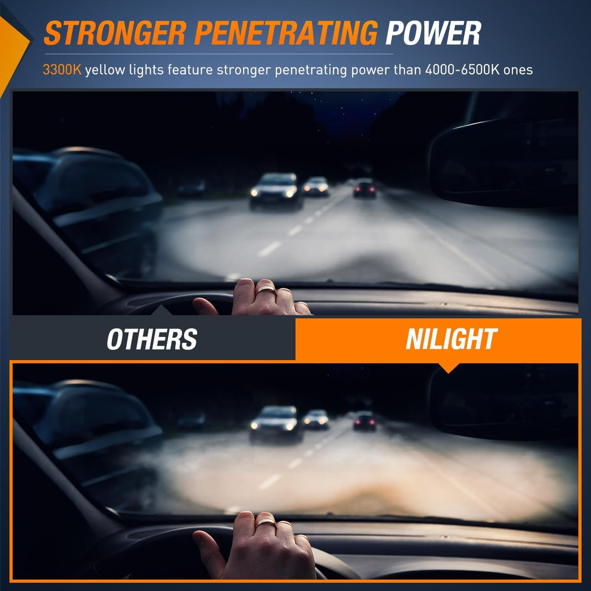 nilight fog lights assembly compatible with 2013-2015 honda, front angle view