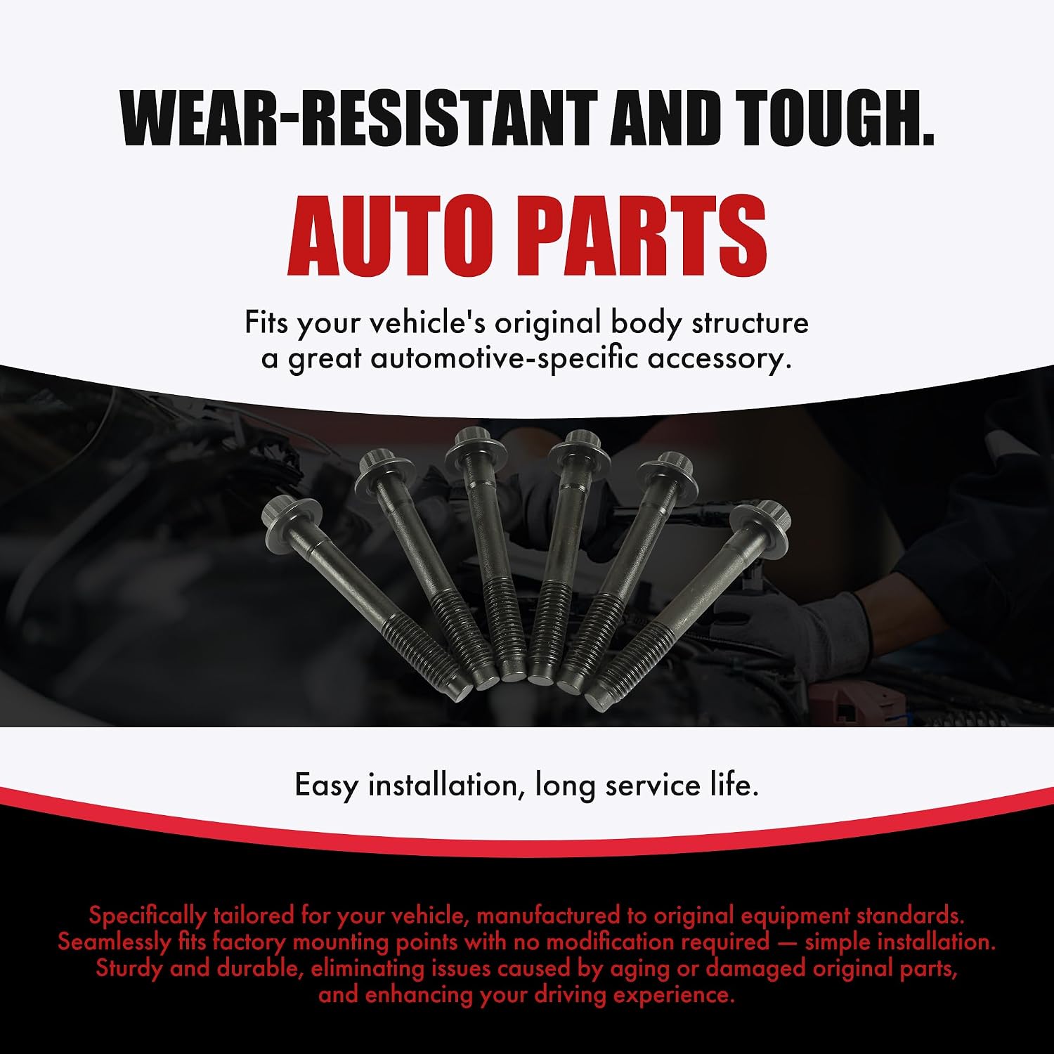 Hub to Knuckle Bolts 6-Pack Compatible with Wrangler Cherokee TJ YJ ZJ XJ - Dana Spicer Replacement Wheel Hub Mounting Bolt Set - Alloy Steel
