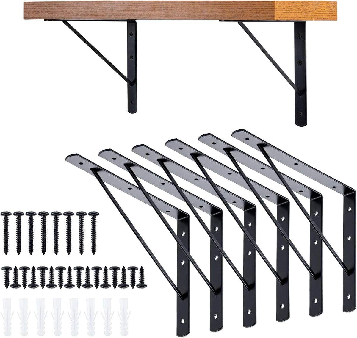 home master hardware wall shelf brackets, 10x8 inch, front angle view