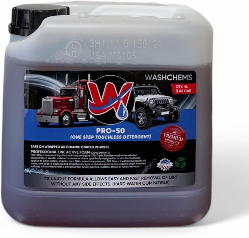 Wash Chems Pro 50 Touchless Car Wash Detergent Soap Concentrate No Brushing