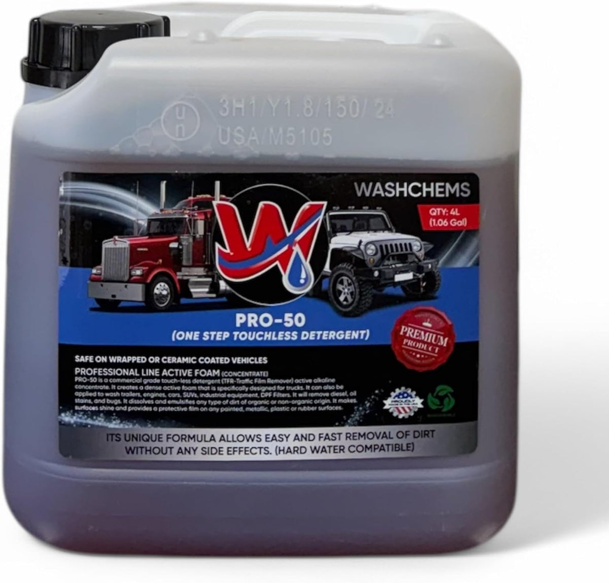 Wash Chems Pro 50 Touchless Car Wash Detergent Soap Concentrate No Brushing