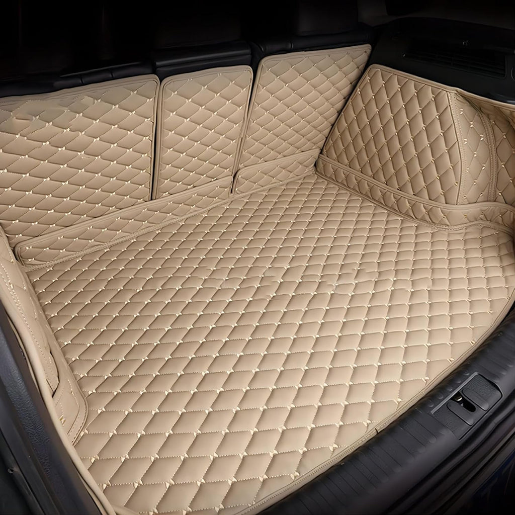 Car Full Coverage Boot Liner for Suzuki Jimny 2018-2023 2024 2025, Antislip Carpets Anti-Scratch Leather Rear Trunk Protector Mat,A/Beige