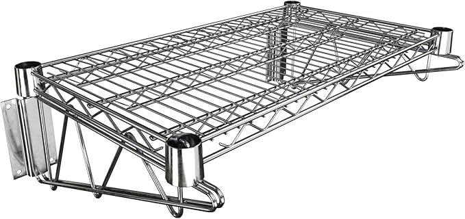 14" x 24" Chrome Wire Wall Mount Shelf by Krollen+Industrial
