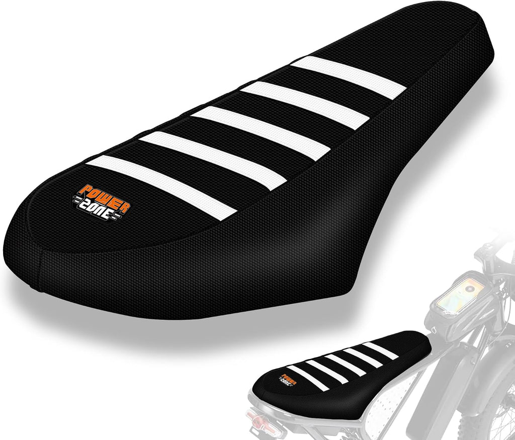 E-Bike Seat Cover Compatible with Q20, Anti-Slip Waterproof Rubber Seat Cushions for Electric Bike (Black-White)