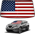 Bestview American Flag Windshield Sunshade for 2015-2024 Nissan Murano,Custom Fit Foldable Front Window Sunshade Sun Visor Accessories Protector Block UV Rays Heat, Keep Your Car Cooler