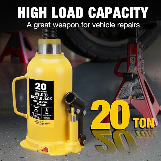 YELLOW JACKET 20 Ton Bottle Jack All Welded Hydraulic Jack
