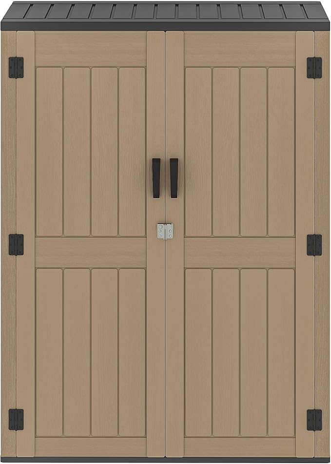 DWVO 59 Cu. Ft. Vertical Storage Shed, Weatherproof Outdoor Tall Cabinet by DWVO