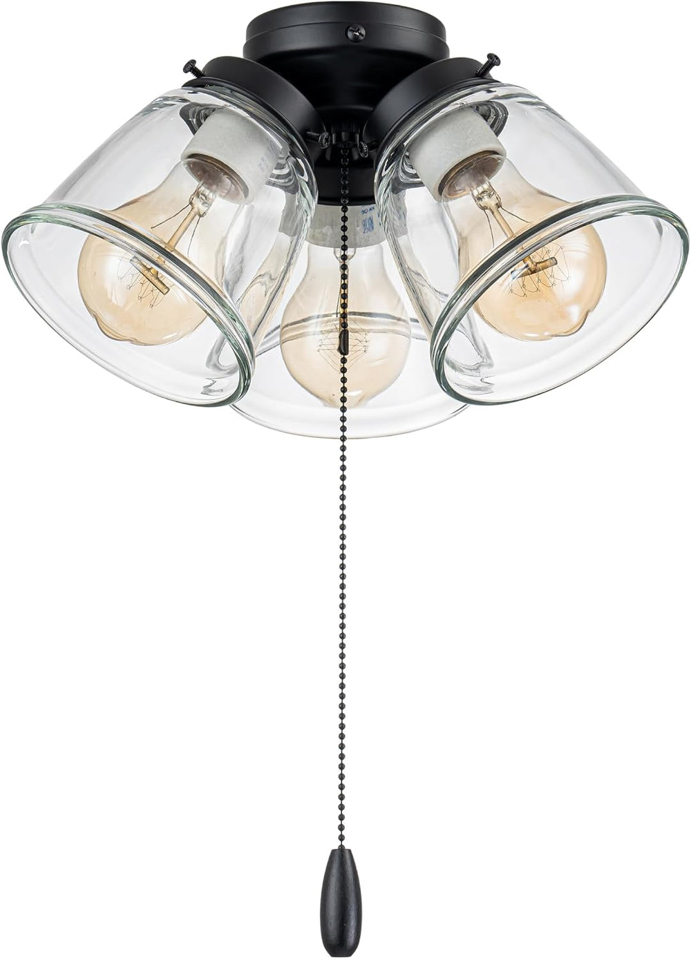 Aspen Creative 22012-1, Three-Light Ceiling Fan Light Kit with Pull Chain, Ma...