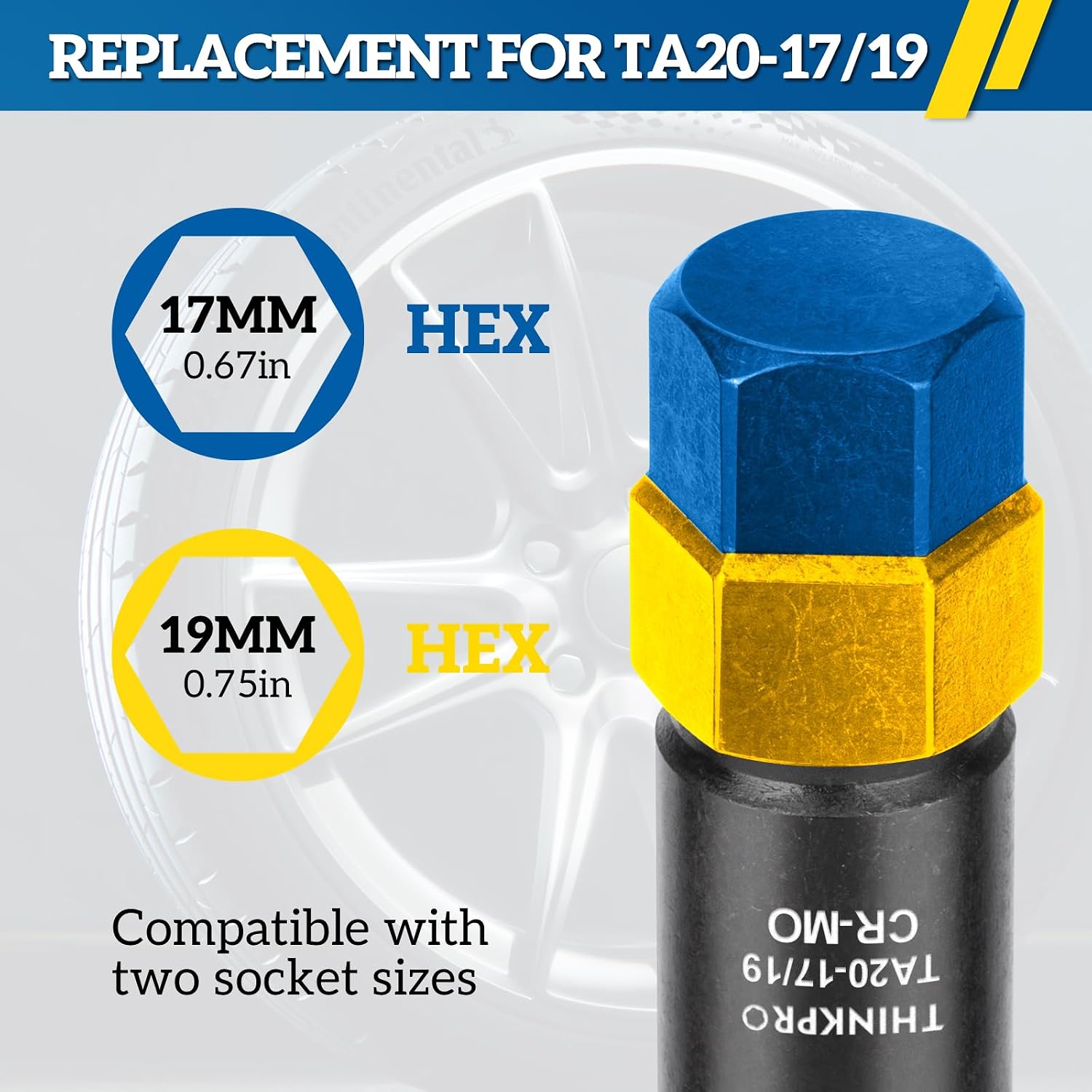 10 Spline Lug Nut Socket for TA20 17/19 10-Spline Lug Nut Tool Key | 10 Point Socket Compatible with Bimecc 10 Spline Lug Nut Key,17,19mm Hex Drive 10 Spline Socket