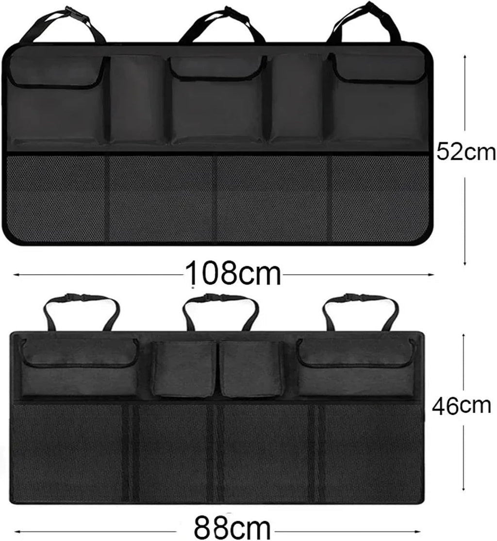 Universal Car Truck Bag Rear Seat Storage Organizer Large Capacity Loading Mesh Support Pocket(Upgraded A)