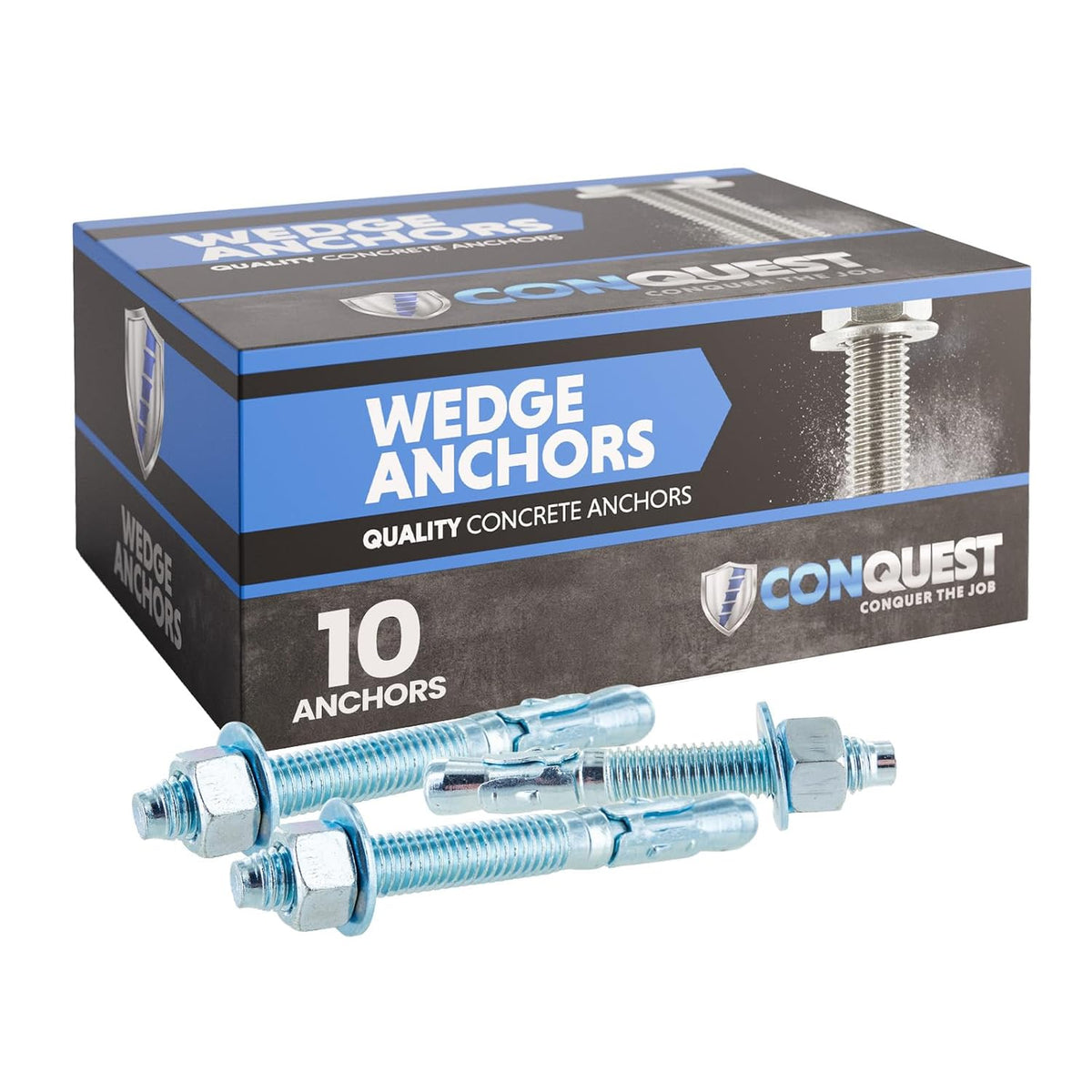 conquest zinc plated wedge anchors for concrete 3/4”, main product view