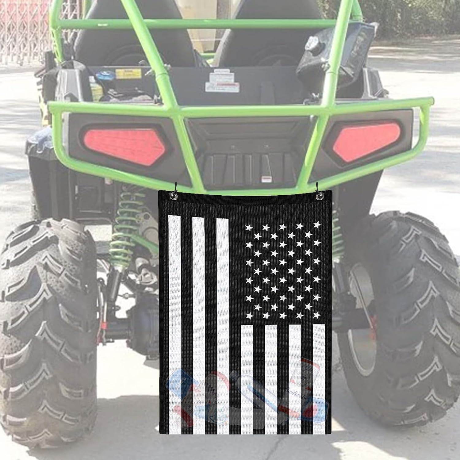 26''x22'' UTV ATV Mesh Trash Bag,Sak It Mesh Trash Bag for UTV,Universal UTV Trash Storage Sack Compatible With Polaris RZR,Can-Am,CFmoto,Teryx,Kawasaki,Golf Cart,Arctic Cat (American Flag)