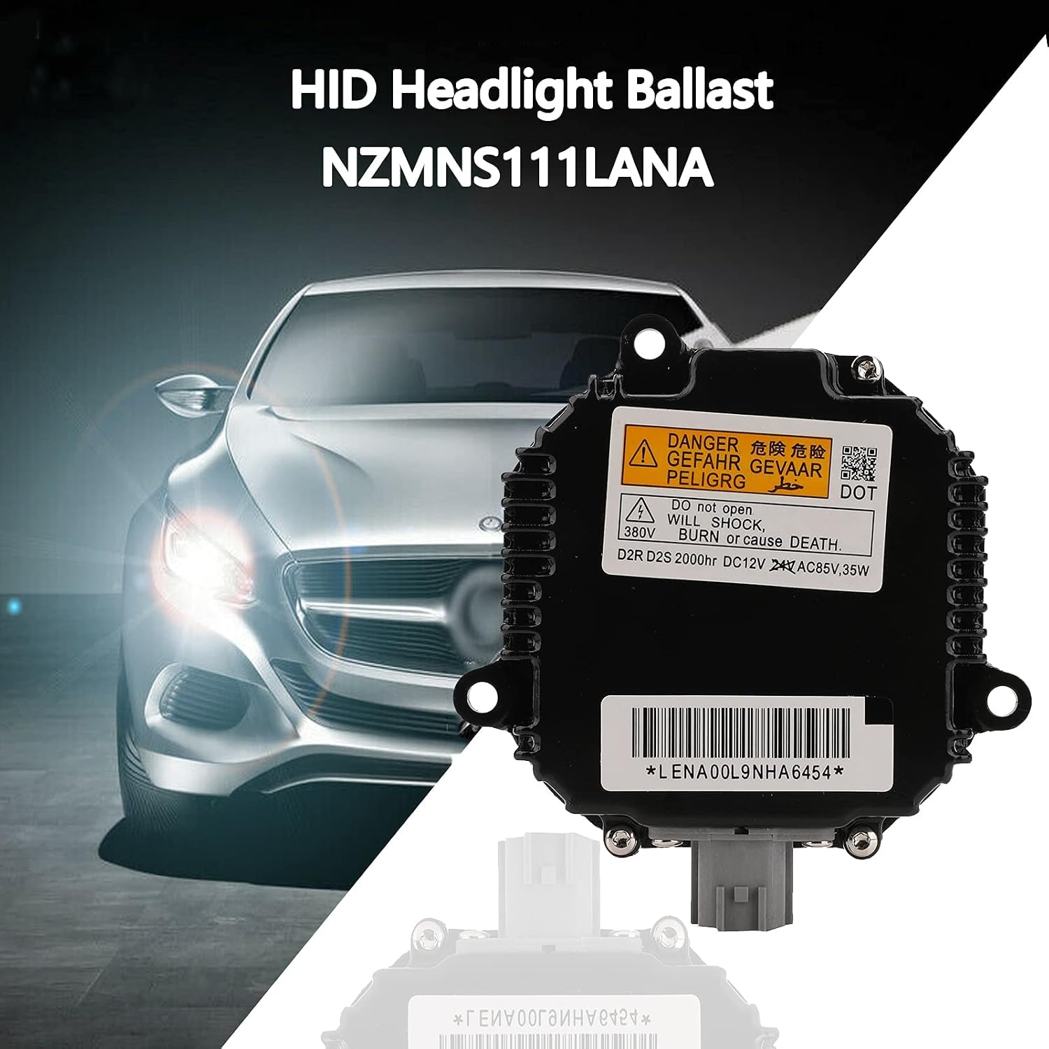 Xenon HID Headlight Ballast Control Unit with Igniter & D2S Bulb - Compatible with Nissan Altima, 350Z, Maxima, Murano, Rogue, Infiniti G35, G37, FX35- Replaces 28474-8991A 28474-89904 NZMNS111LAN
