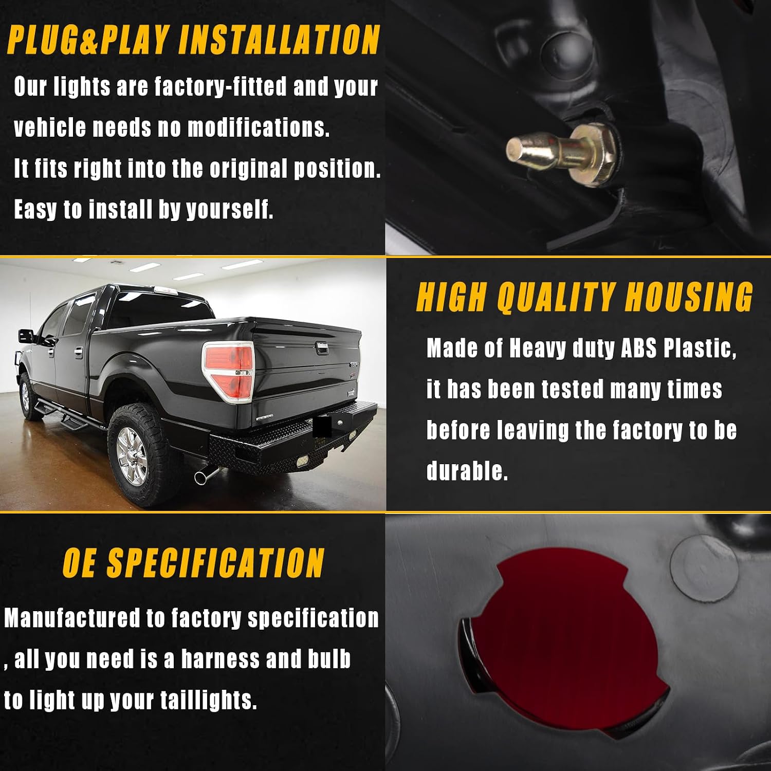 Boine Compatible With 2009 2010 2011 2012 2013 2014 Ford F150 F-150 Right Passenger Side Tail Light Housing - Chrome trim