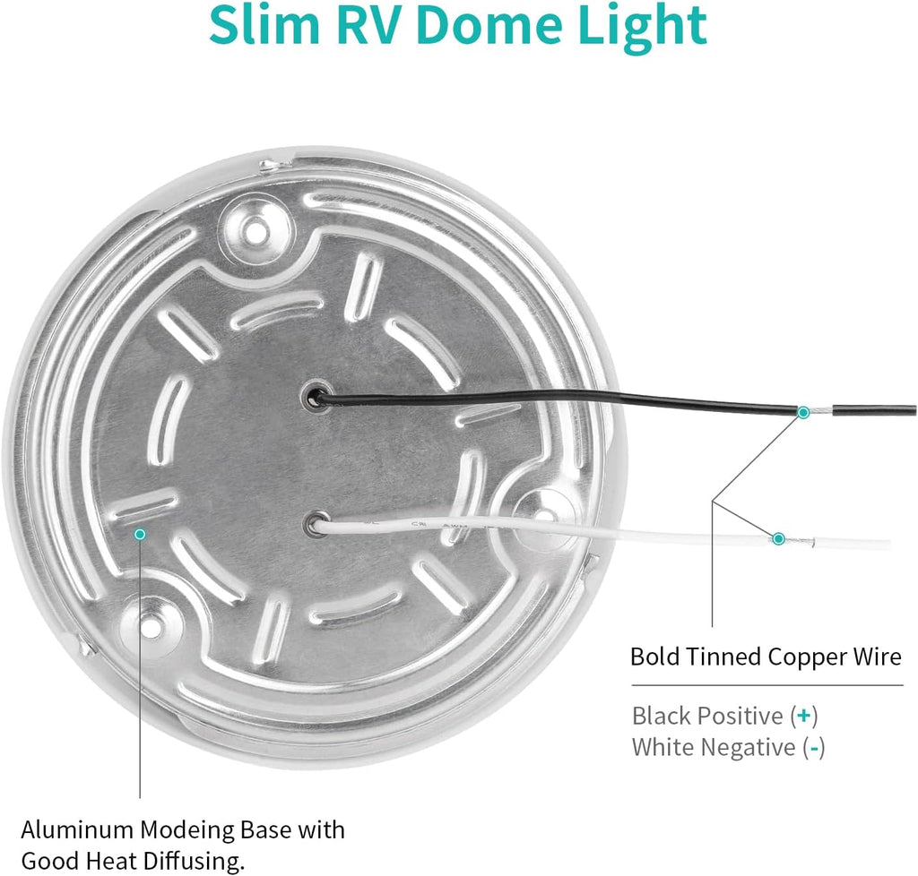 RVZONE 4.5 Inch RV LED Ceiling Puck Light RV Boat Interior Light DC 12V Surface Mount Ceiling Dome Light, 4.5W Panel Downlight for Camper Van Travel Trailer Motorhome (Warm Light, Pack of 5)