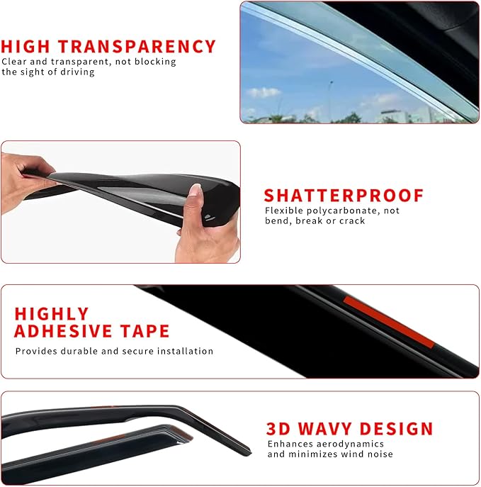 4PCS in-Channel Rain Guards Fit - Image 4
