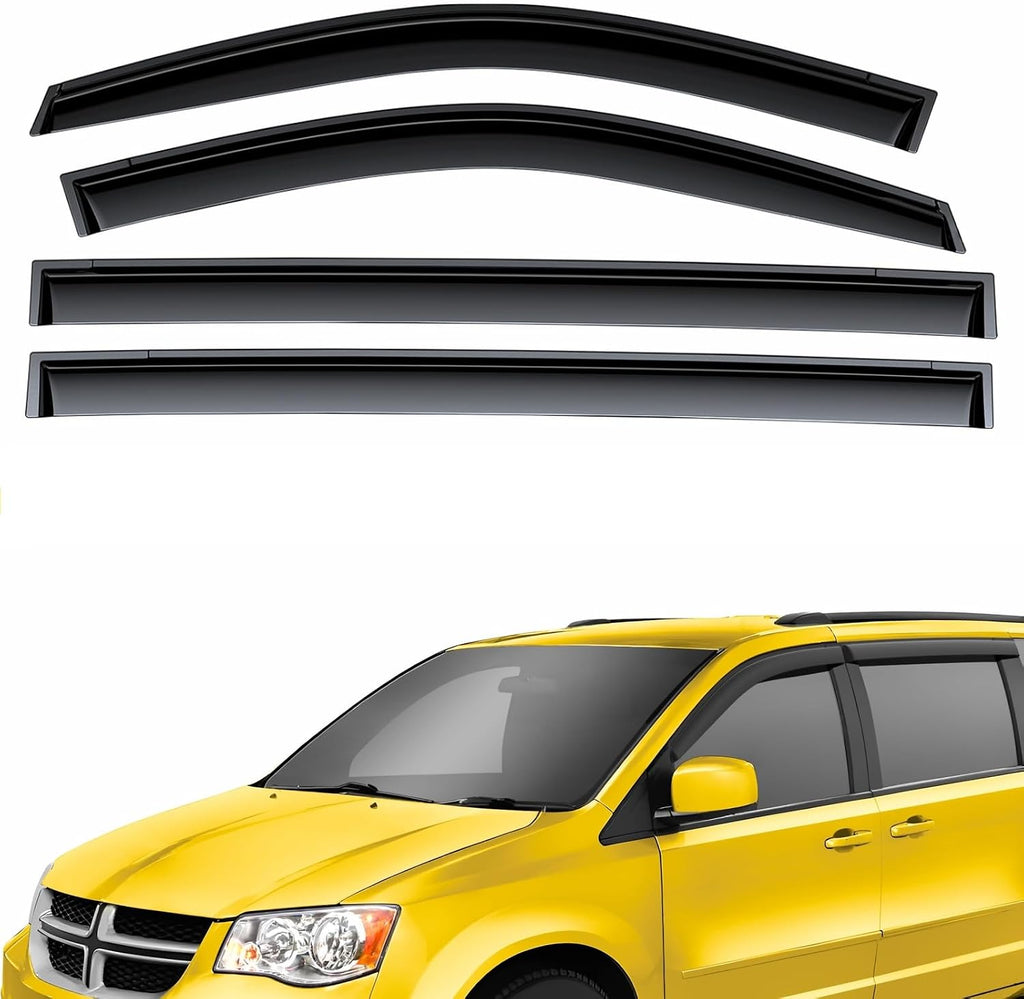 Extra Durable Window Deflectors Tape-On Window Visors Rain Guards Fit