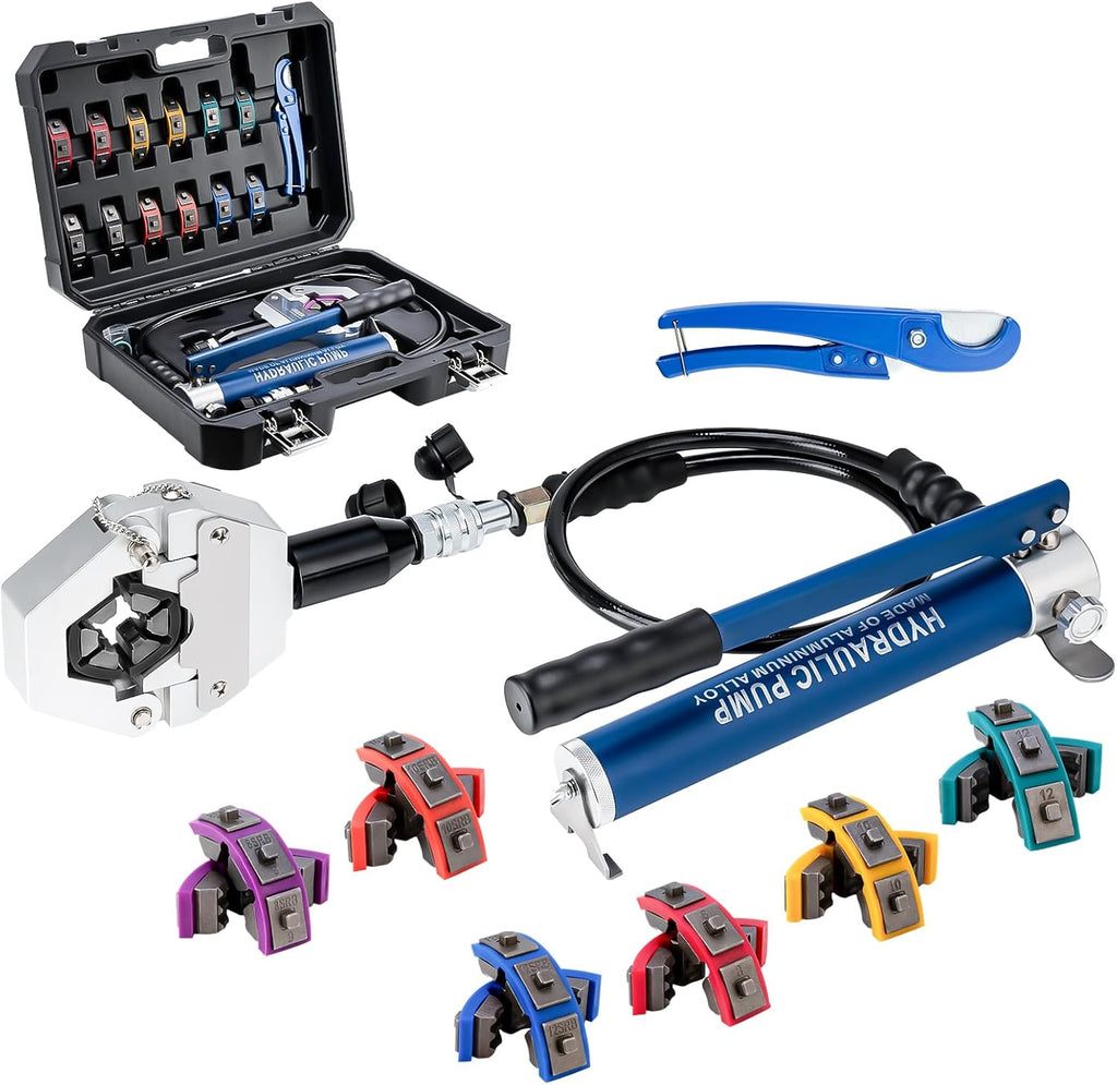 hydraulic hose crimper hydra-krimp 71500 manual a/c hose shown in use